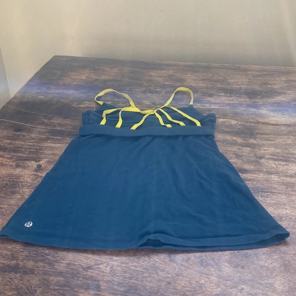 Lululemon teal and lime green Strappy tank top - Picture 2 of 5